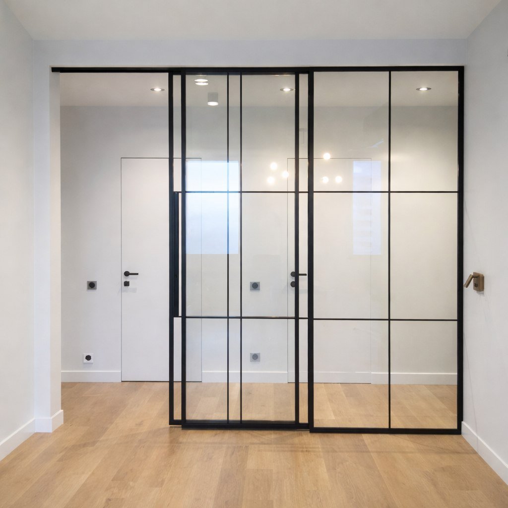 Каскадная лофт перегородка с тонким профилем