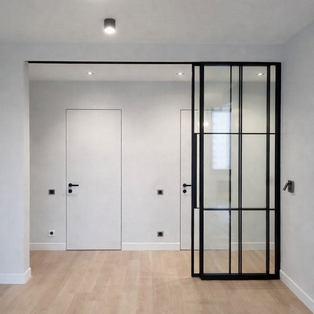 Каскадная лофт перегородка с тонким профилем