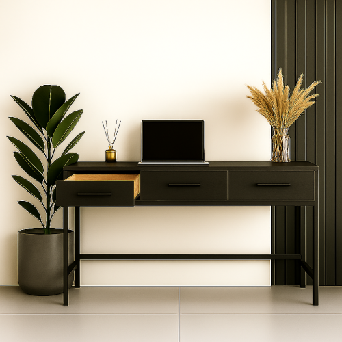 Рабочий стол с выдвижными ящиками/ чёрный