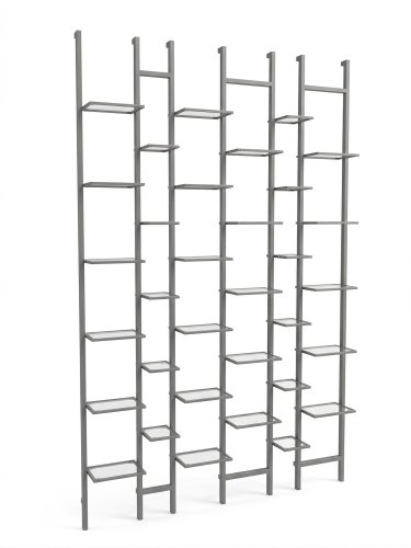 Стеллаж из металла со стеклянными полками