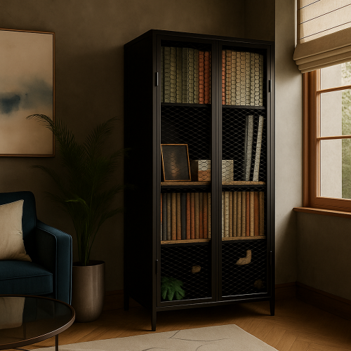 Стеллаж лофт с распашными створками