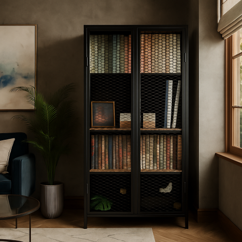 Стеллаж лофт с распашными створками