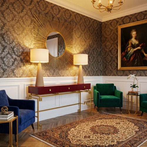 Консольный стол из металла и мдф, размер: 850х1740х400мм