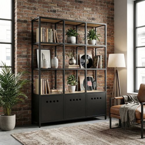 Стеллаж лофт "Black & Black"