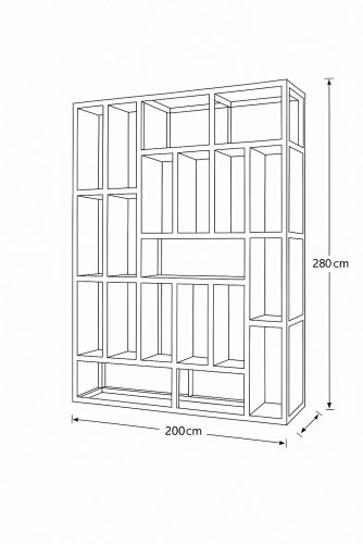 Стеллаж  из металла с дубовыми ящиками