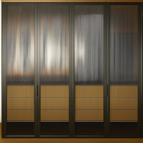 Гардеробный шкаф с рифлём стеклом