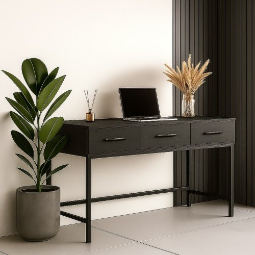 Рабочий стол с выдвижными ящиками/ чёрный