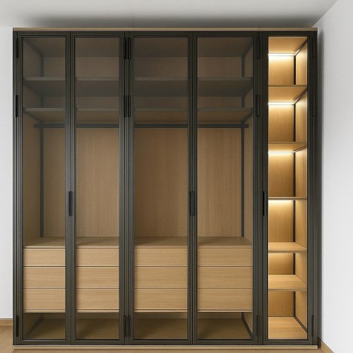 Гардеробный шкаф с выдвижными ящиками "Westline #3", размер: 2500x3100x600мм